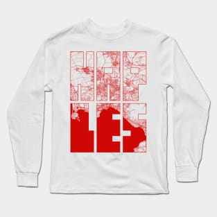 Naples, Italy City Map Typography - Oriental Long Sleeve T-Shirt